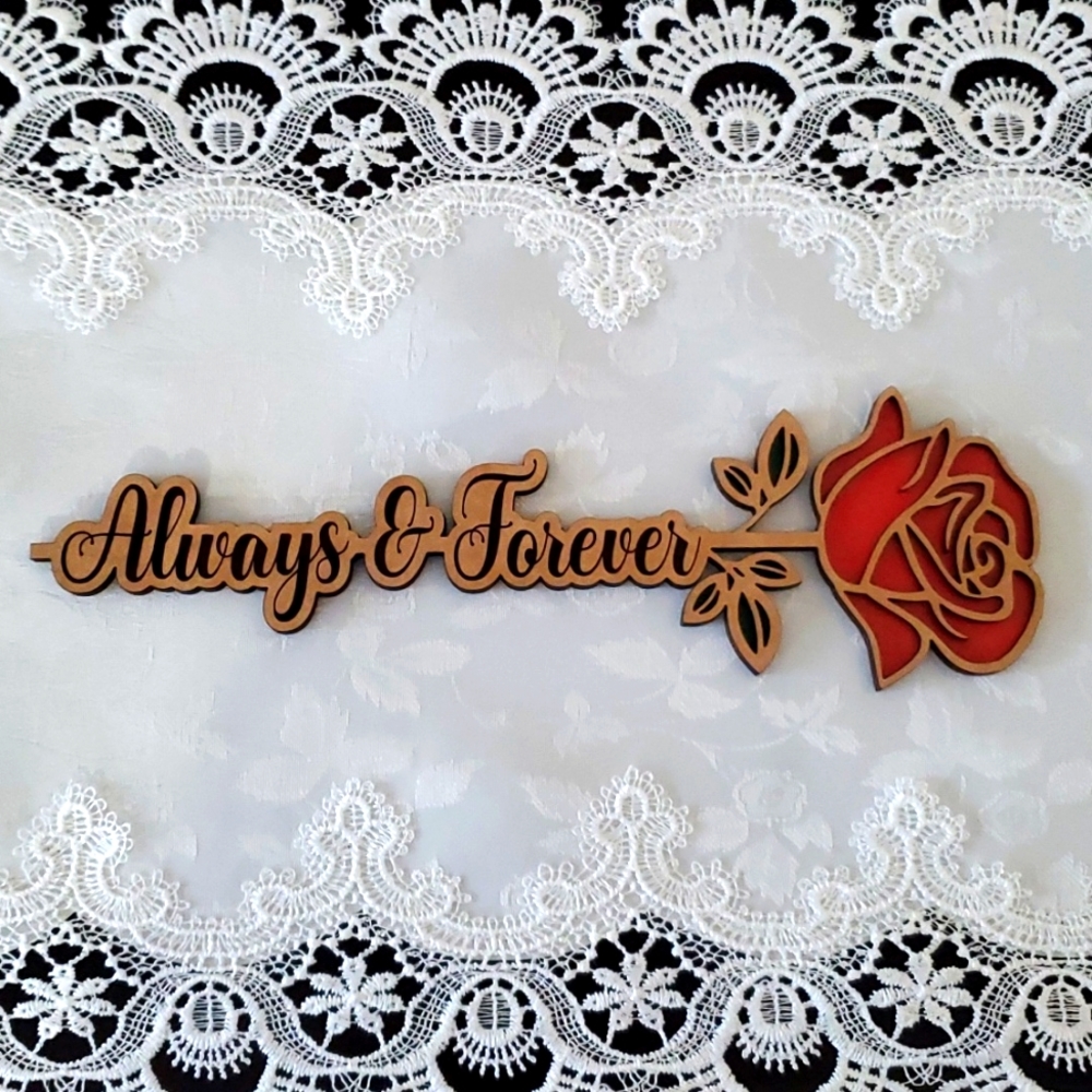 Handmade Wooden Rose - Always & Forever